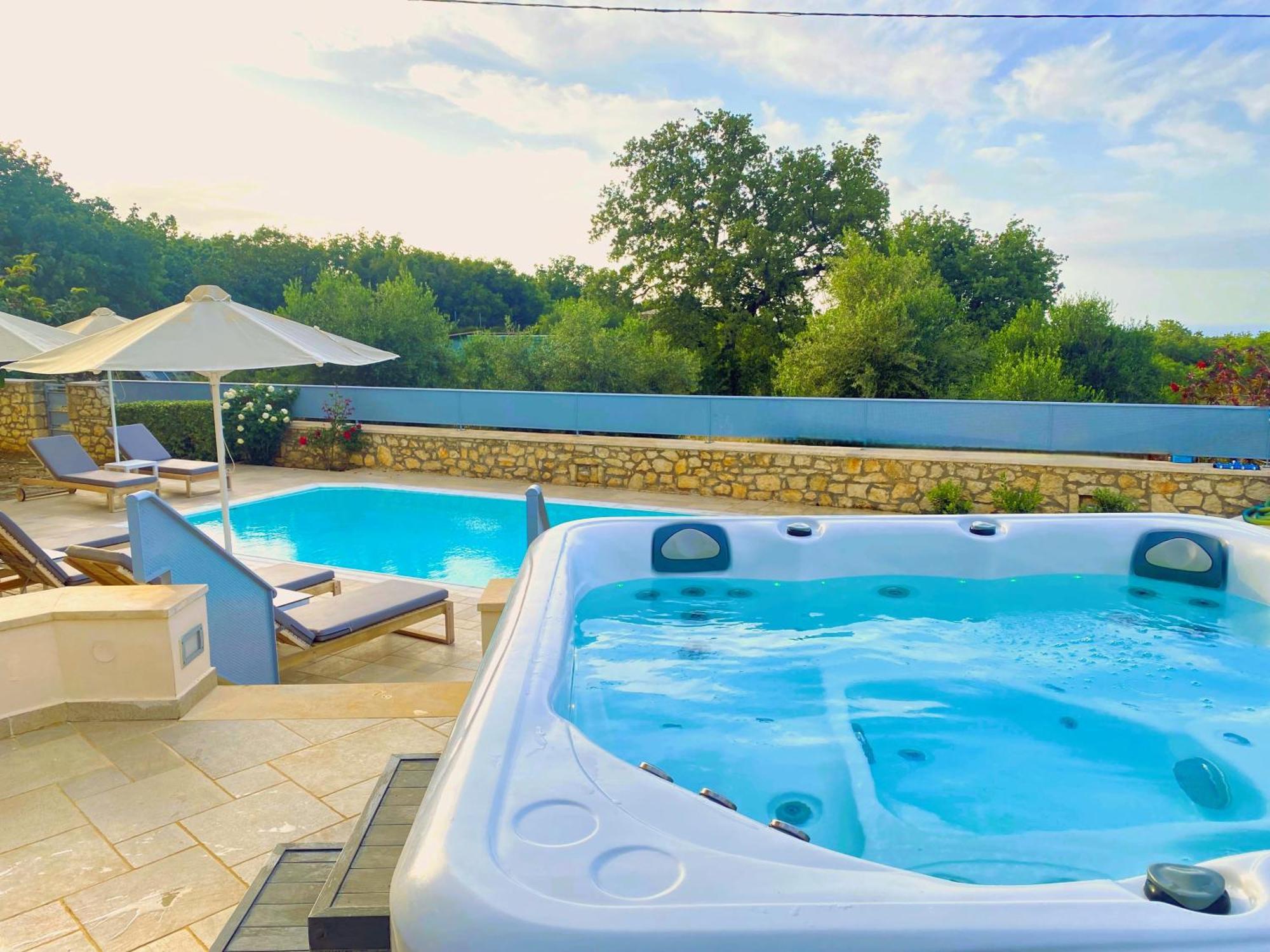 Deluxe Villa Ianthos - Outdoor Hot Tub & Kids Pool Gállos Eksteriør bilde